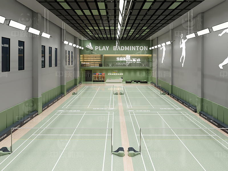 绿色主题羽毛球馆