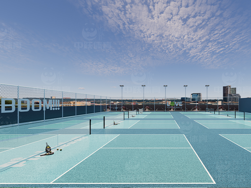 淡蓝色・室外网球场